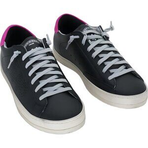 P448 John Perforated Logo Black Fuchsia Low-Top Sneakers Men EU 41